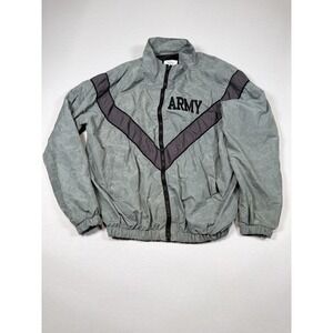 UNICOR IPFU Jacket Mens Small Tall Gray Army Physical Fitness Windbreaker Camo